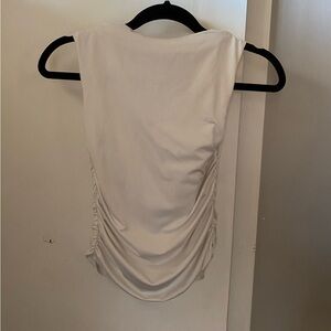 Chic White Ruched Tank Top